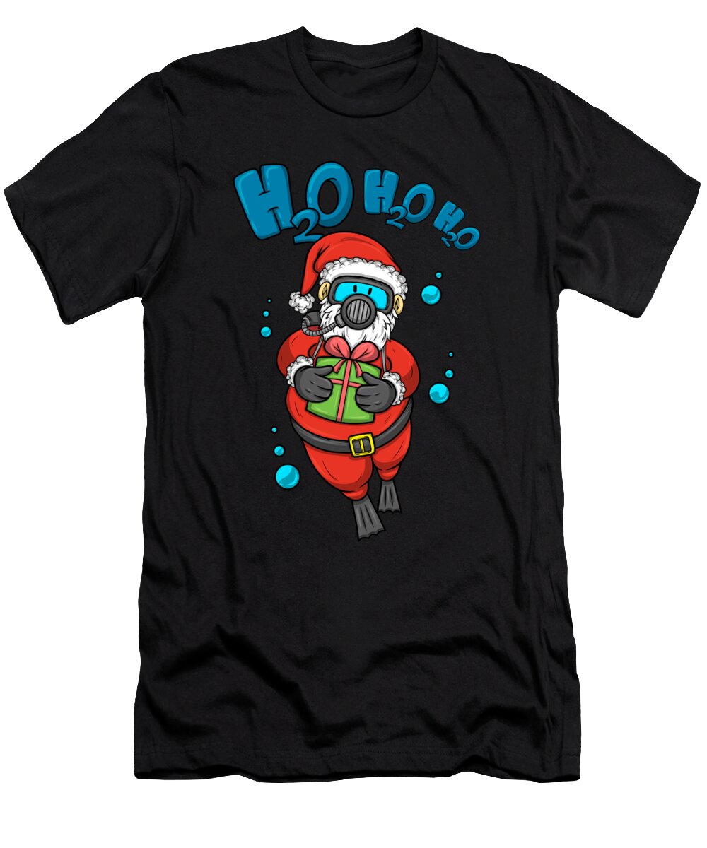 Diving Santa Christmas Dive Scuba Diver Colorfulsnow T-Shirt