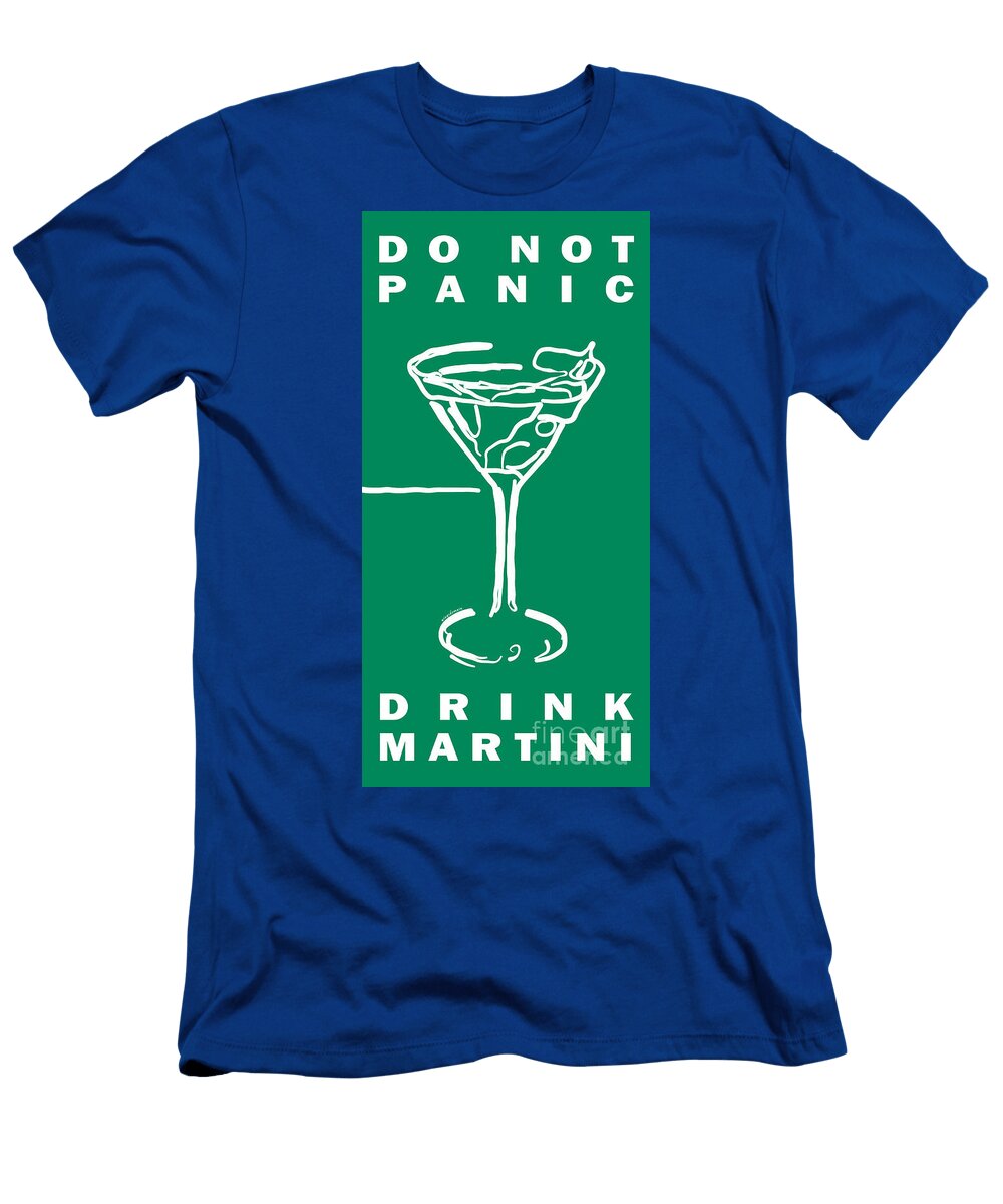 Do Not Panic Drink Martini Green Wingsdomain Art and Photography T-Shirt