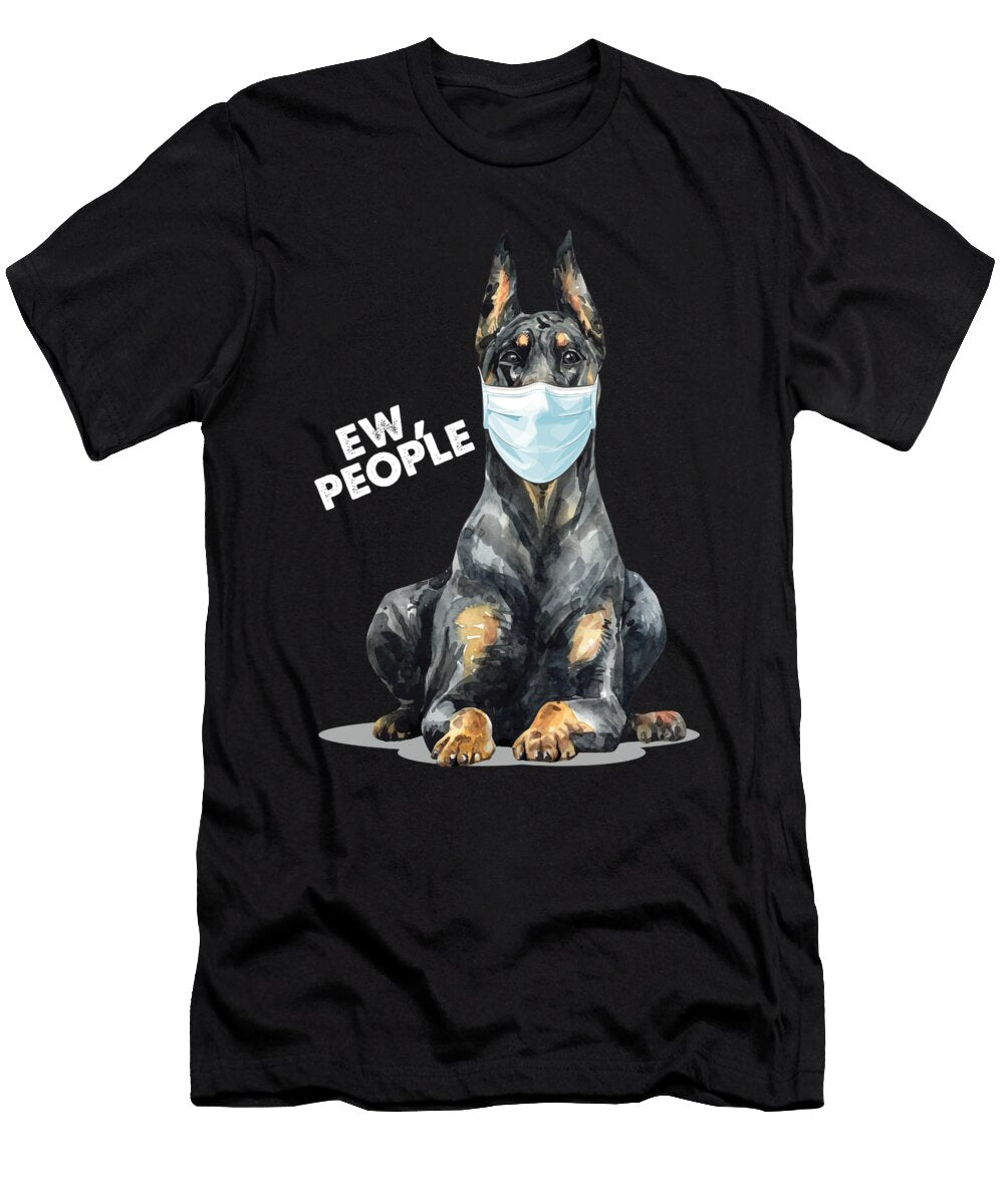 Doberman Dog Breed Dogs Owner Puppy Face Mask Gift Thomas Larch T-Shirt