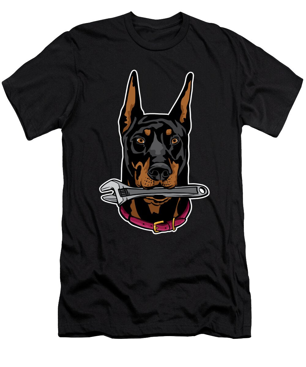 Doberman Dog with Tool Craftsman and Doberman Dog Designed By Vexels T-Shirt