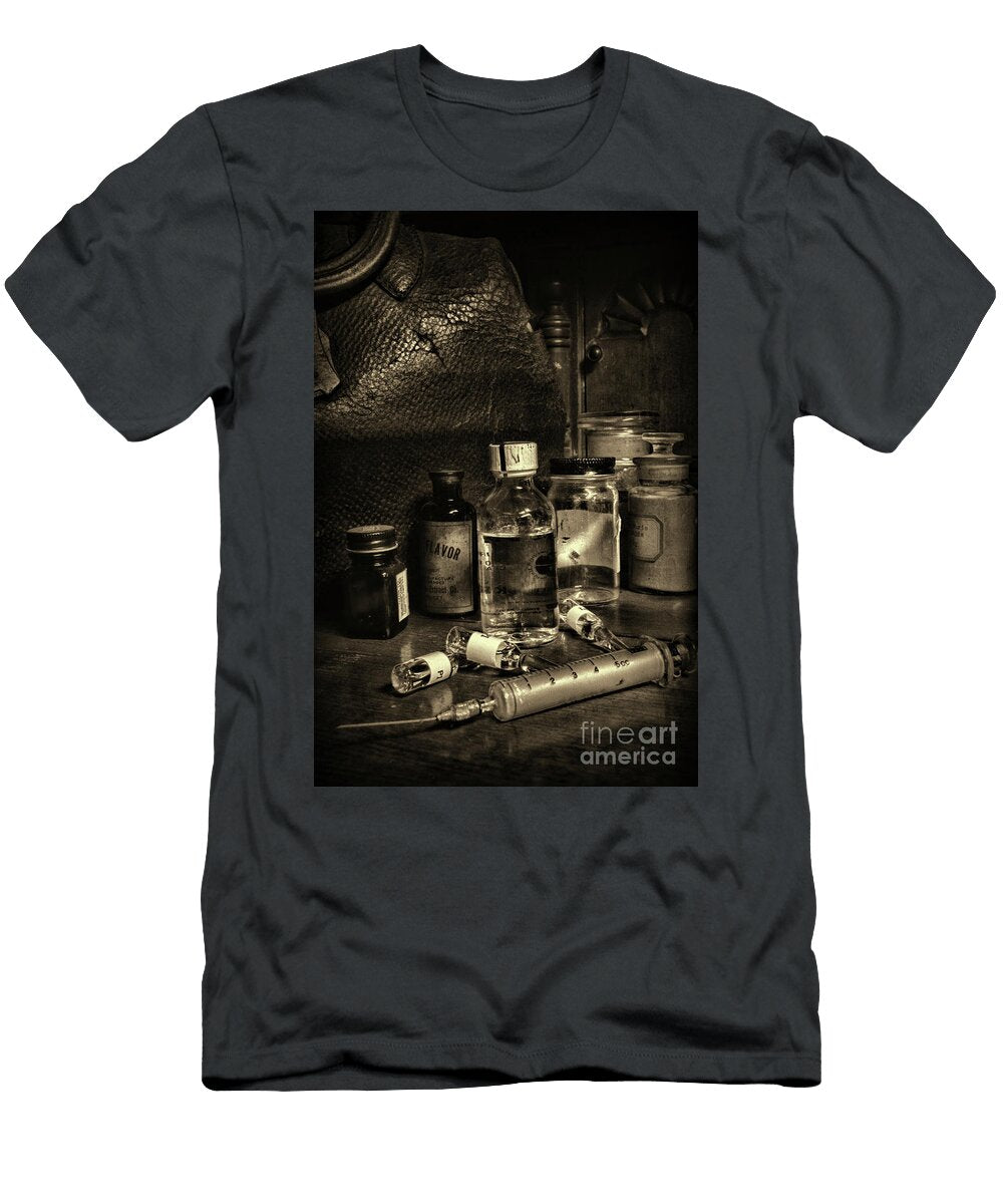 Doctor the House Call in Sepia Paul Ward T-Shirt