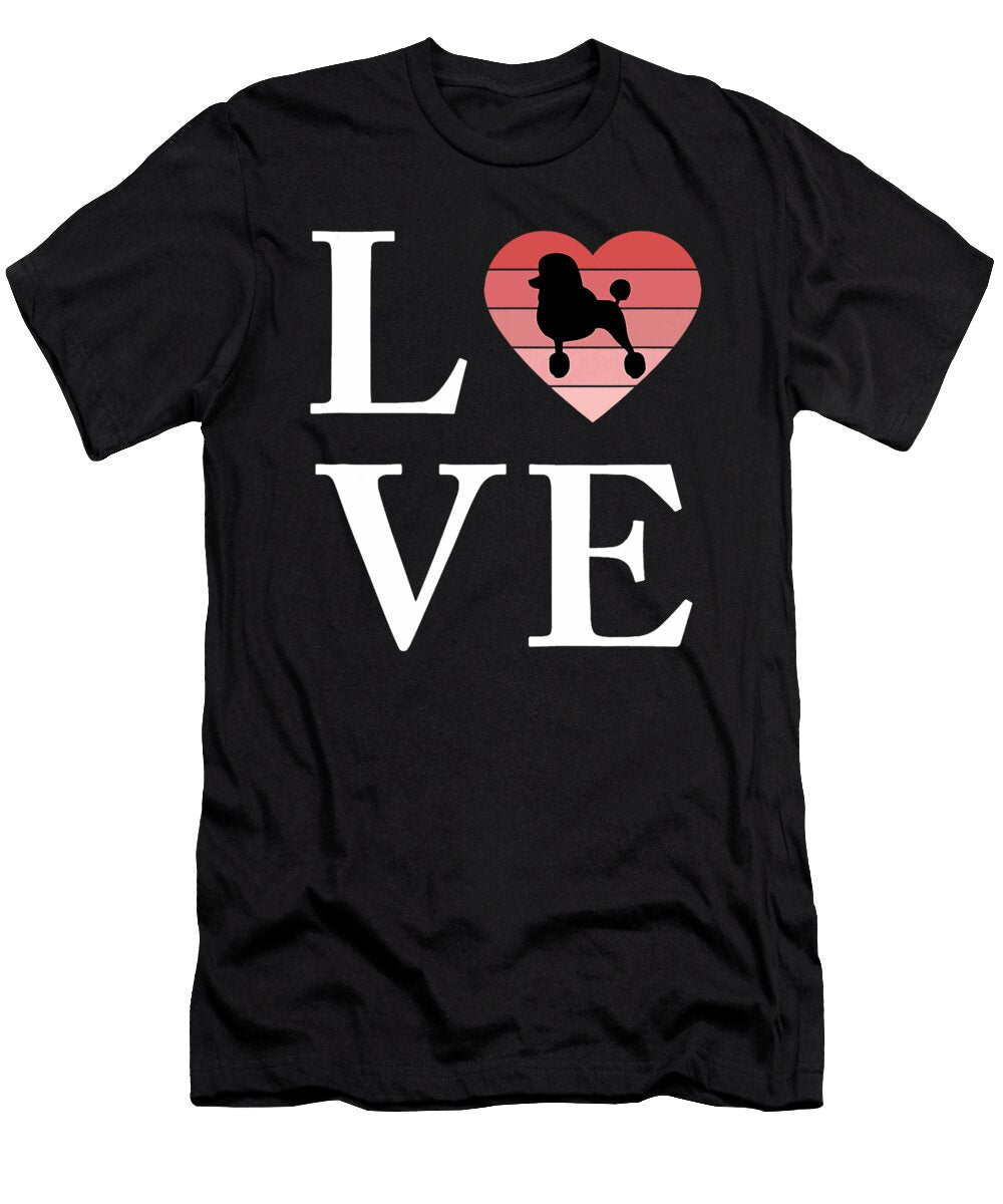 Dog Breed Poodle Word Love Typography Retro Sophie Eleanor T-Shirt