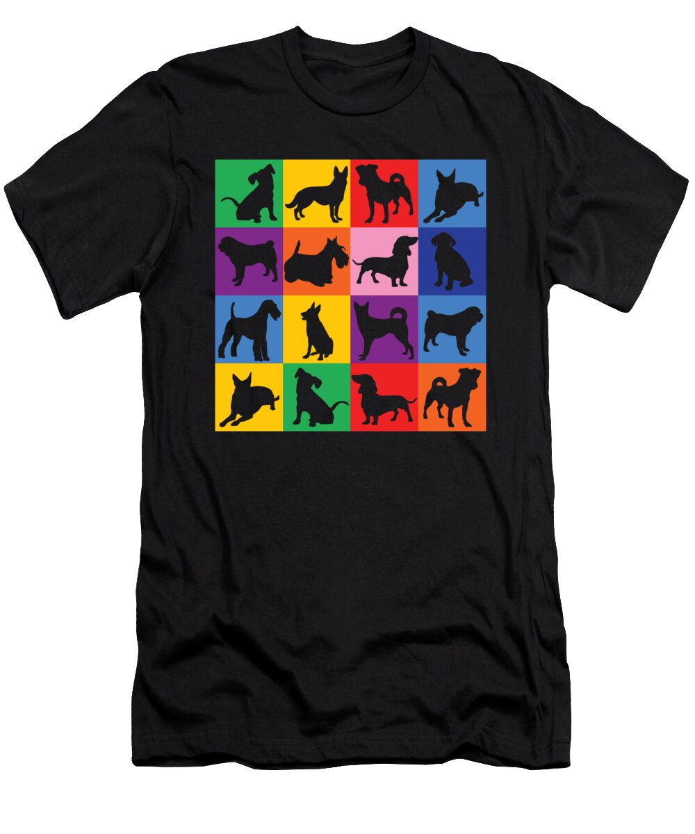 Dog Breeds Pop Art Retro Dogs Owner Pet Puppy Gift Thomas Larch T-Shirt
