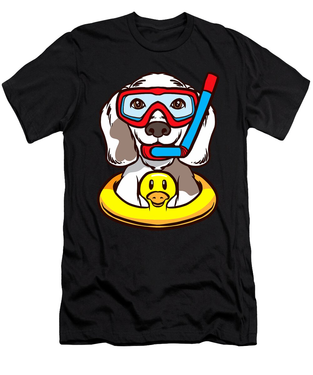 Dog Diver Dog Diving Snorkeling Natalie Lidford T-Shirt