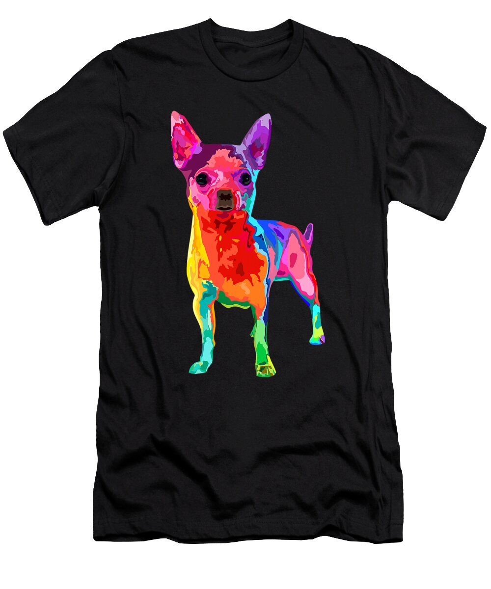 Dog Lover Chihuahua for Womens Colorful Chihuahua Shannon Nelson Art T-Shirt