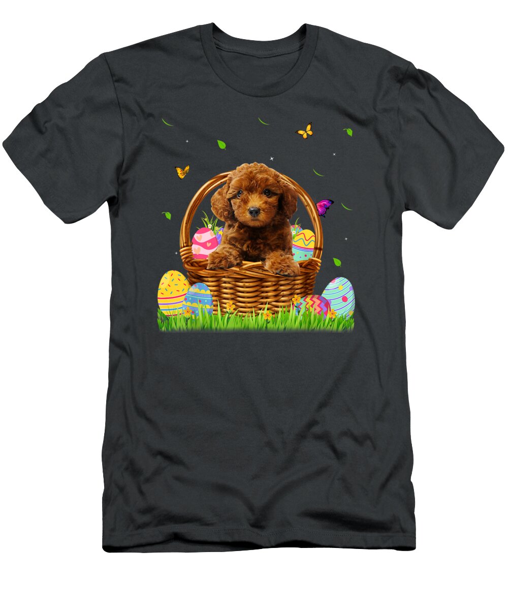 Dog Lover Gifts Cute Poodle Bunny Eggs Easter Julie Hurst T-Shirt