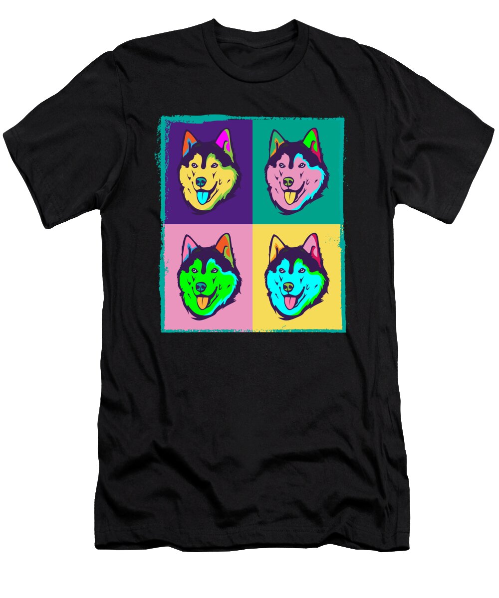 Dog Lover I Pop Art Siberian Husky Maximus Designs T-Shirt