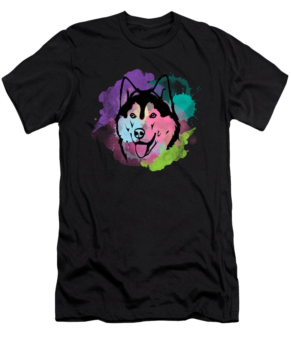 Dog Lover I Splash Art Siberian Husky Maximus Designs T-Shirt