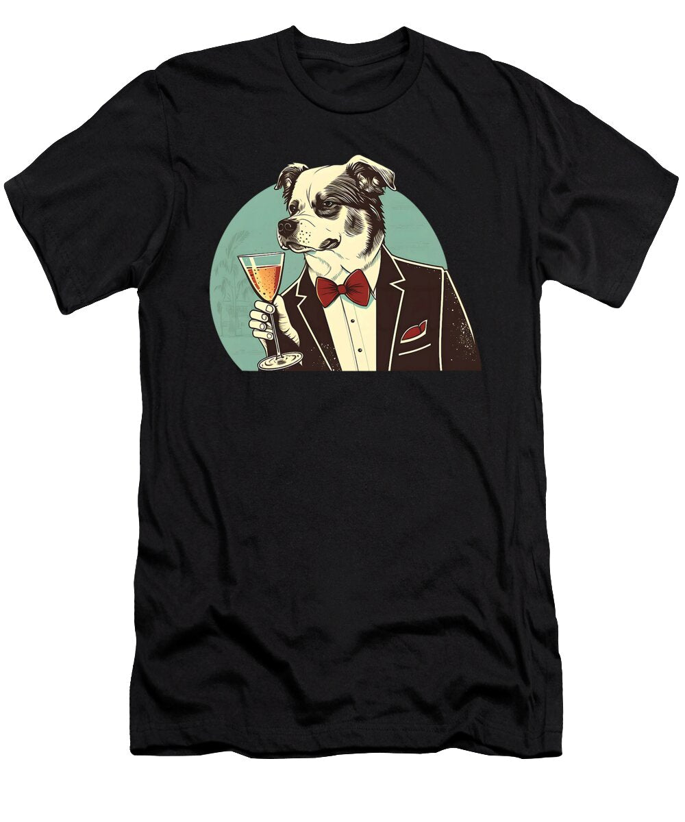 Dog Martini Drinking Pet Funny Vodka Bartender Zyneu Gangd T-Shirt