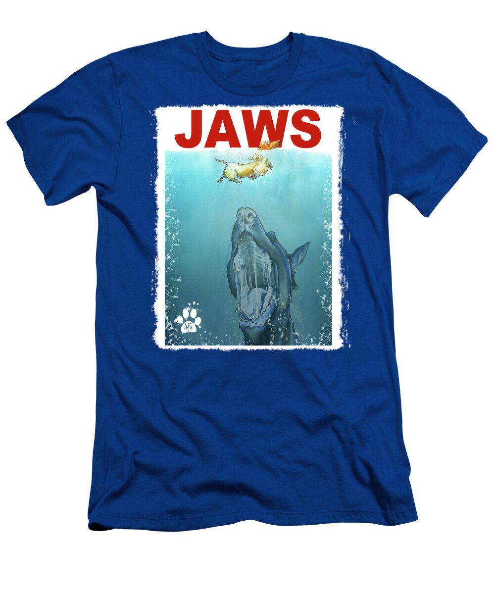 Dog Themed Jaws Caricature Art Print John Lafree T-Shirt