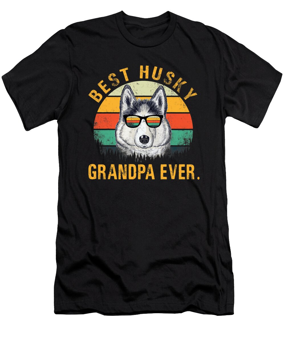 Dog Vintage Best Husky Grandpa Ever Fathers Day Dhbubble T-Shirt