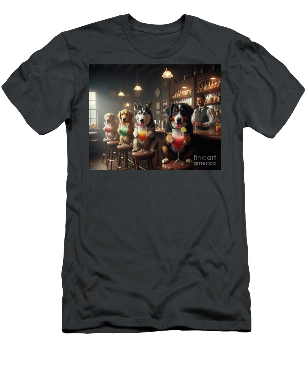 Dogs Licking Their Chops Pub Lick Relationshe Bar Les Palenik T-Shirt