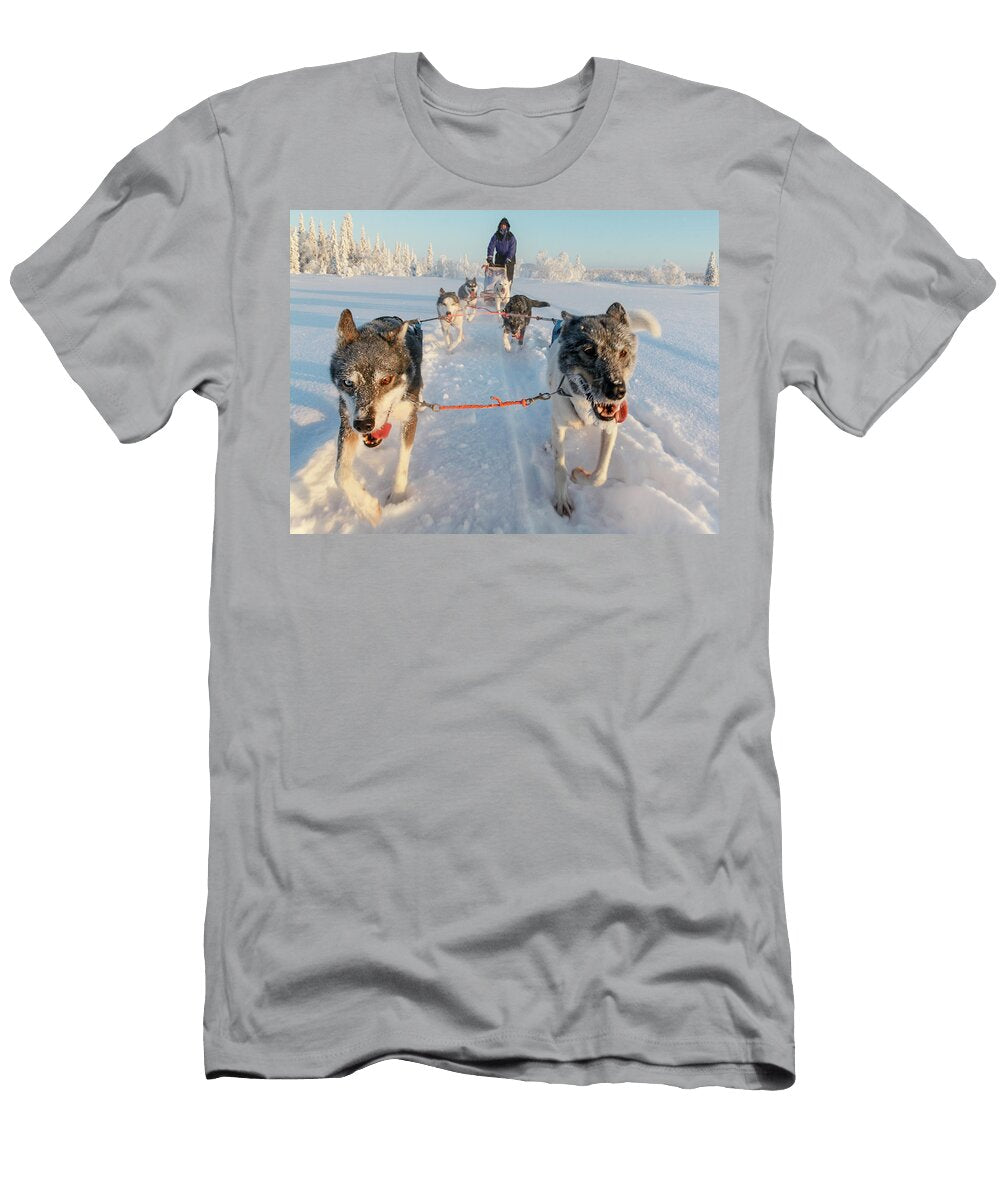 Dogsledding Near Kiruna Sweden Johnathan Ampersand Esper T-Shirt