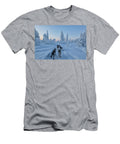 Dogsledding Through the Forest At Dusk Johnathan Ampersand Esper T-Shirt