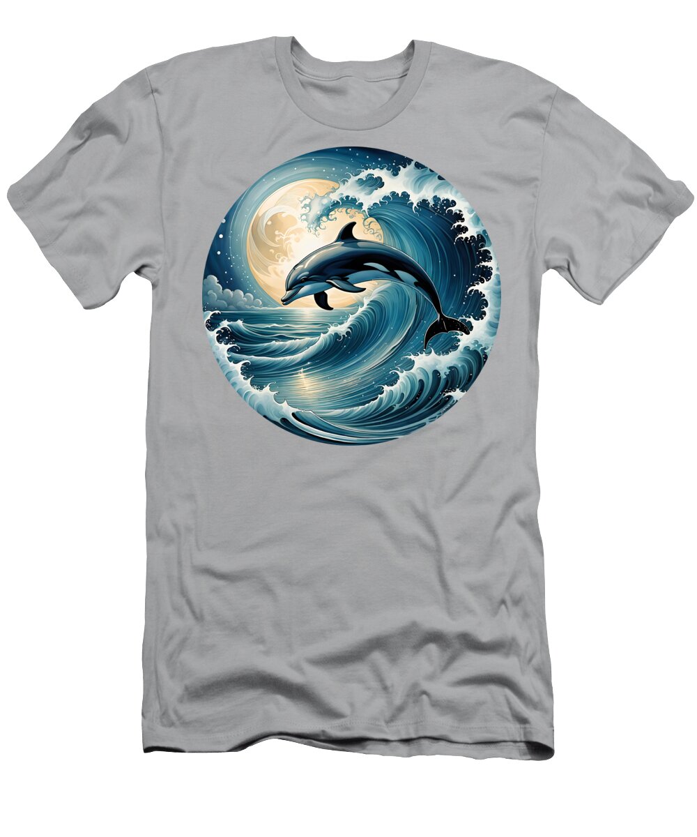 Dolphin in the Moonlight Greg Joens T-Shirt