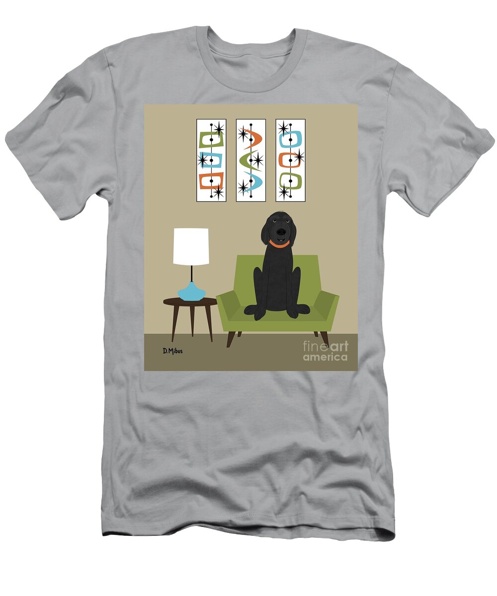 Doodle Dog in Green Chair Donna Mibus T-Shirt