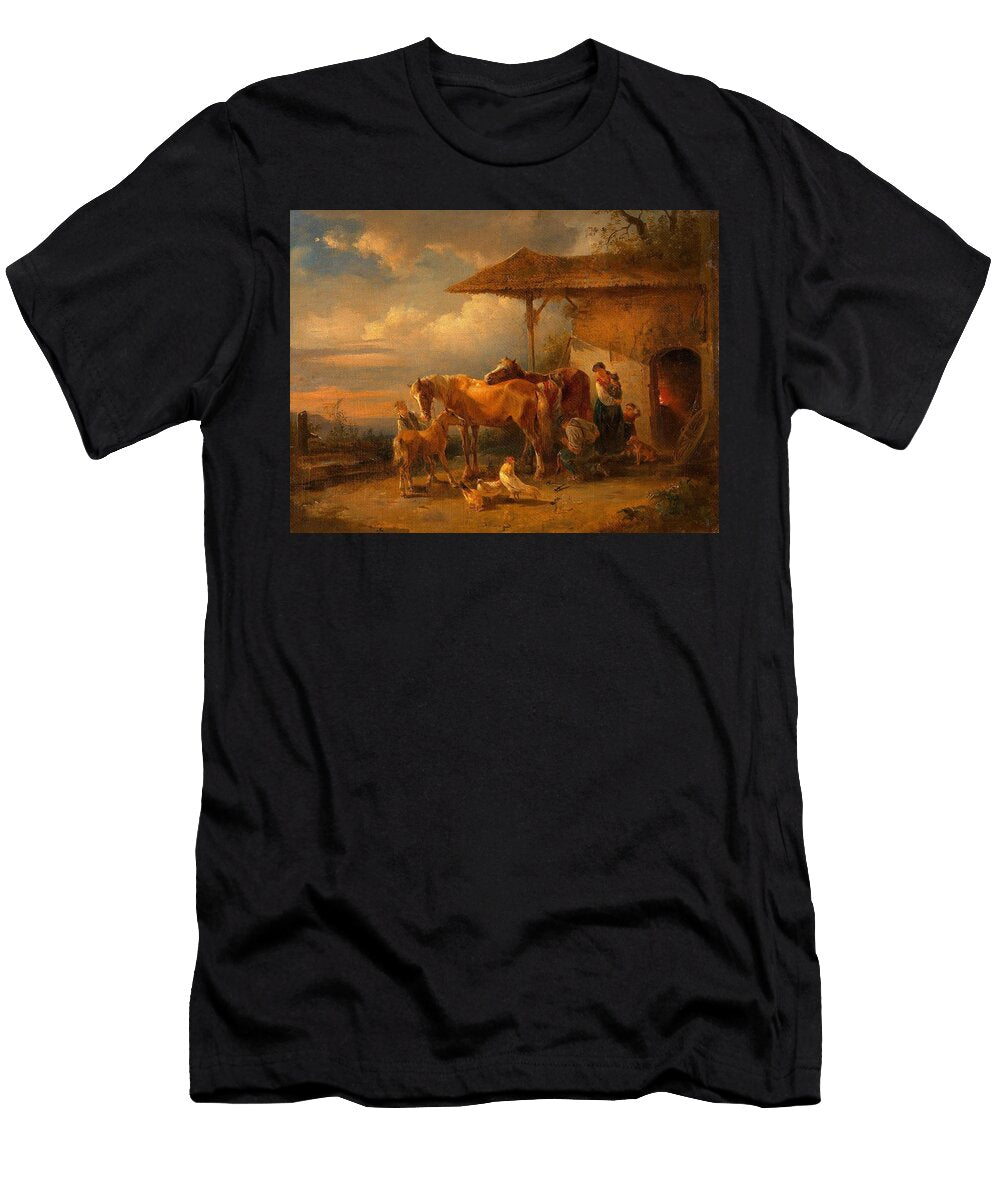 Dorfschmiede Around Friedrich August Matthias Gauermann Austrian T-Shirt