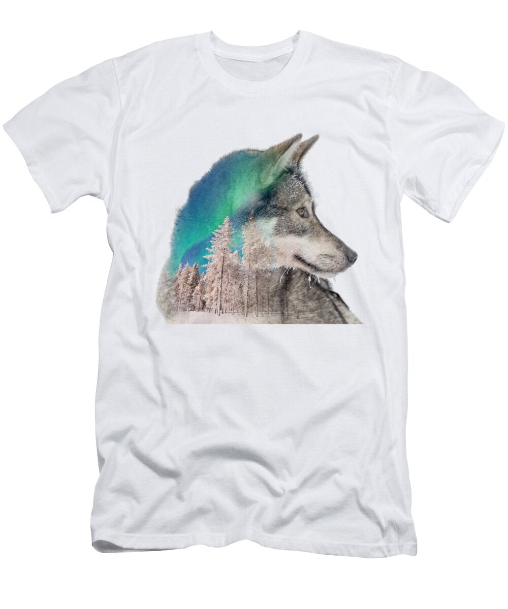 Double Exposure Husky Delphimages Photo Creations T-Shirt