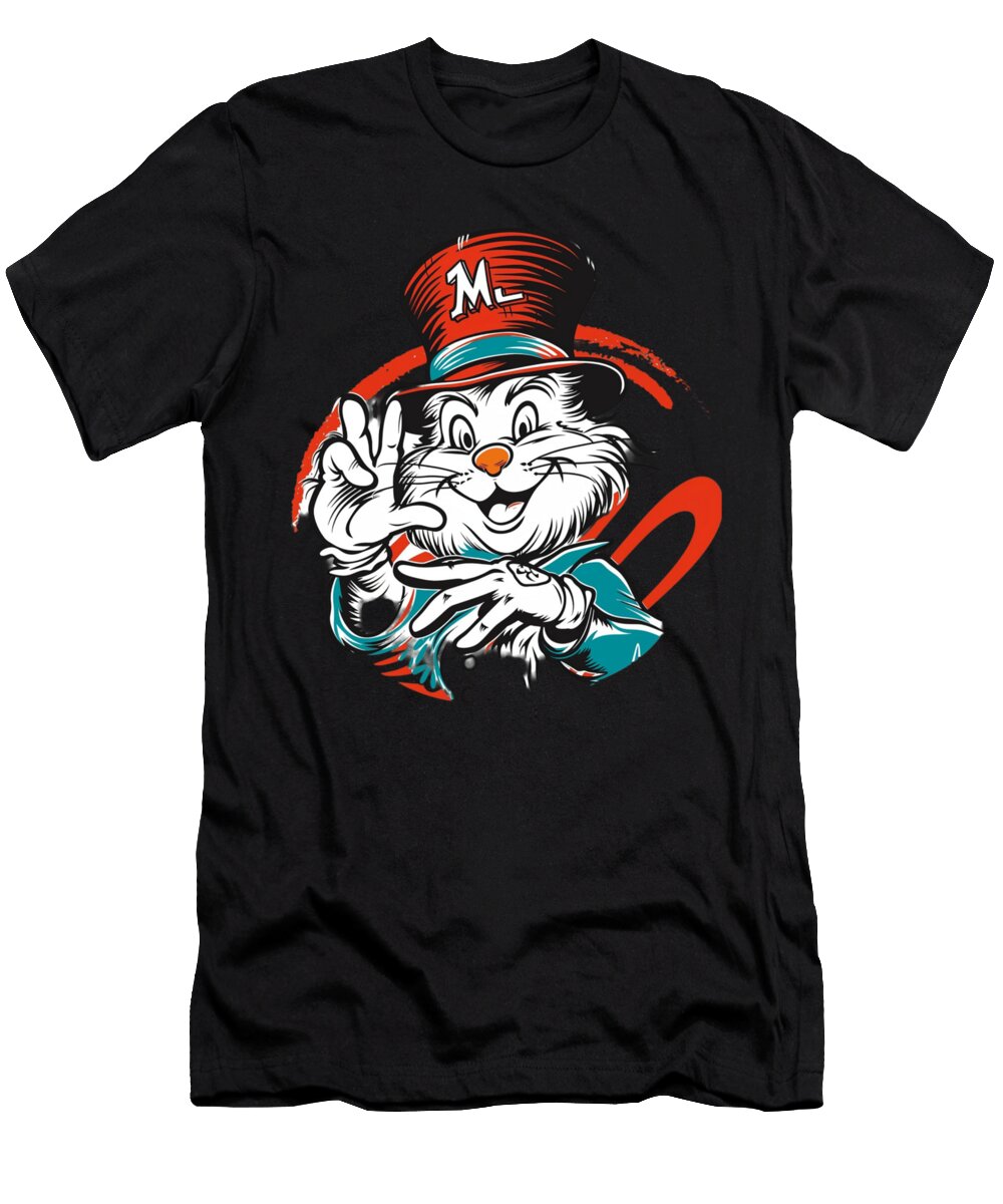 Dr Seuss Vs Miami Marlins Cat Catcher Cecils Willis T-Shirt
