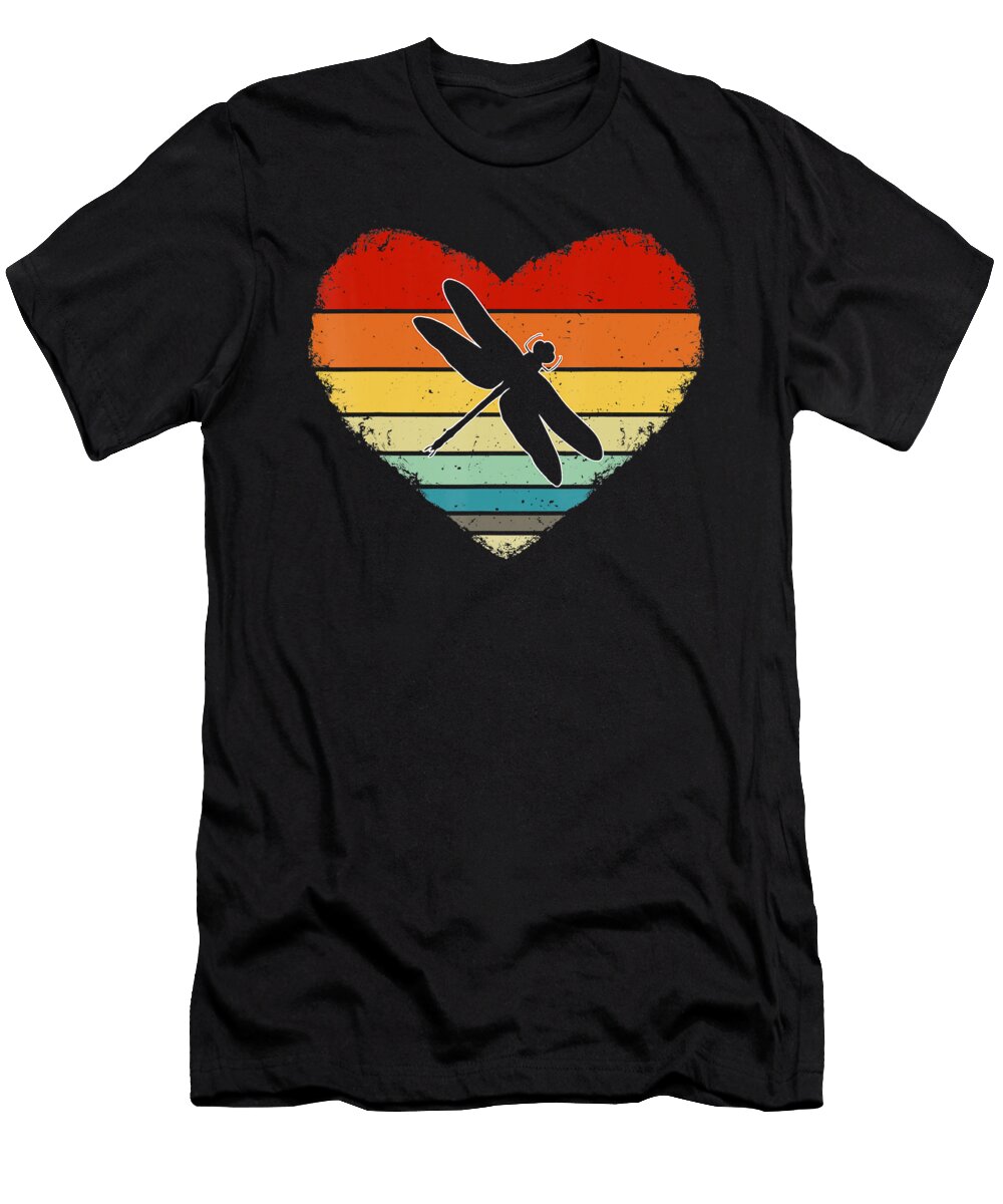 Dragonfly Retro Vintage Love Heart Shannon Nelson Art T-Shirt