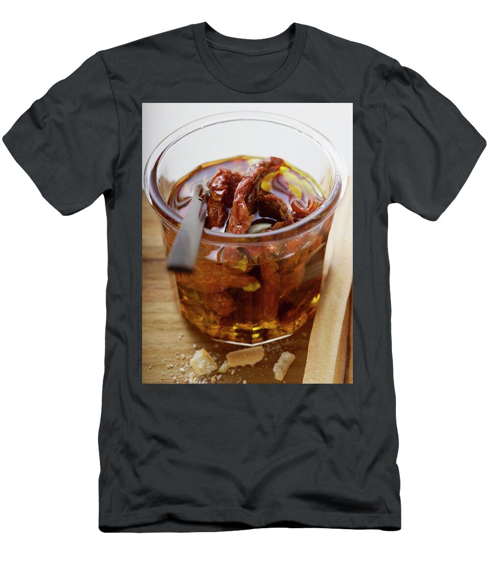Dried Tomatoes in Oil Grissini Beside Them Eising Studio Food Photo and Video T-Shirt