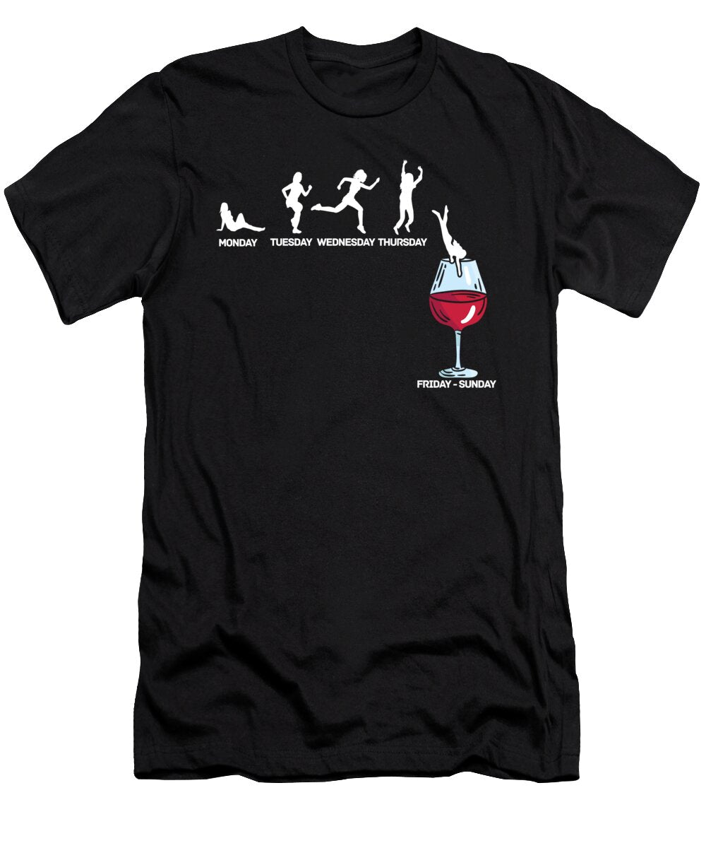 Drink Diver Alcohol Funny Red Wine Drinker Drunk Florian Dold Art T-Shirt