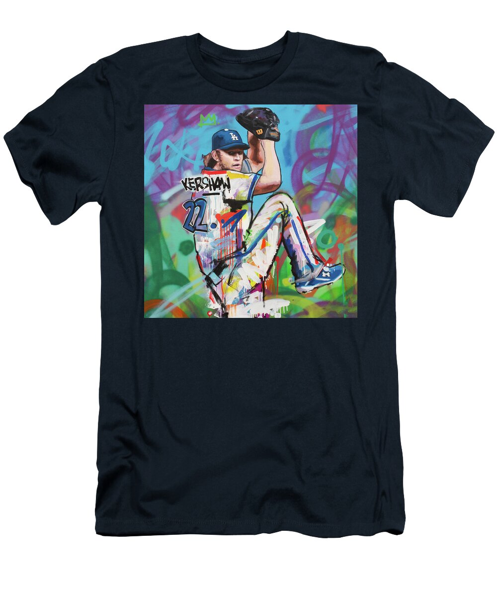 Dynamic Baseball Pitcher Portrait Richard Day T-Shirt