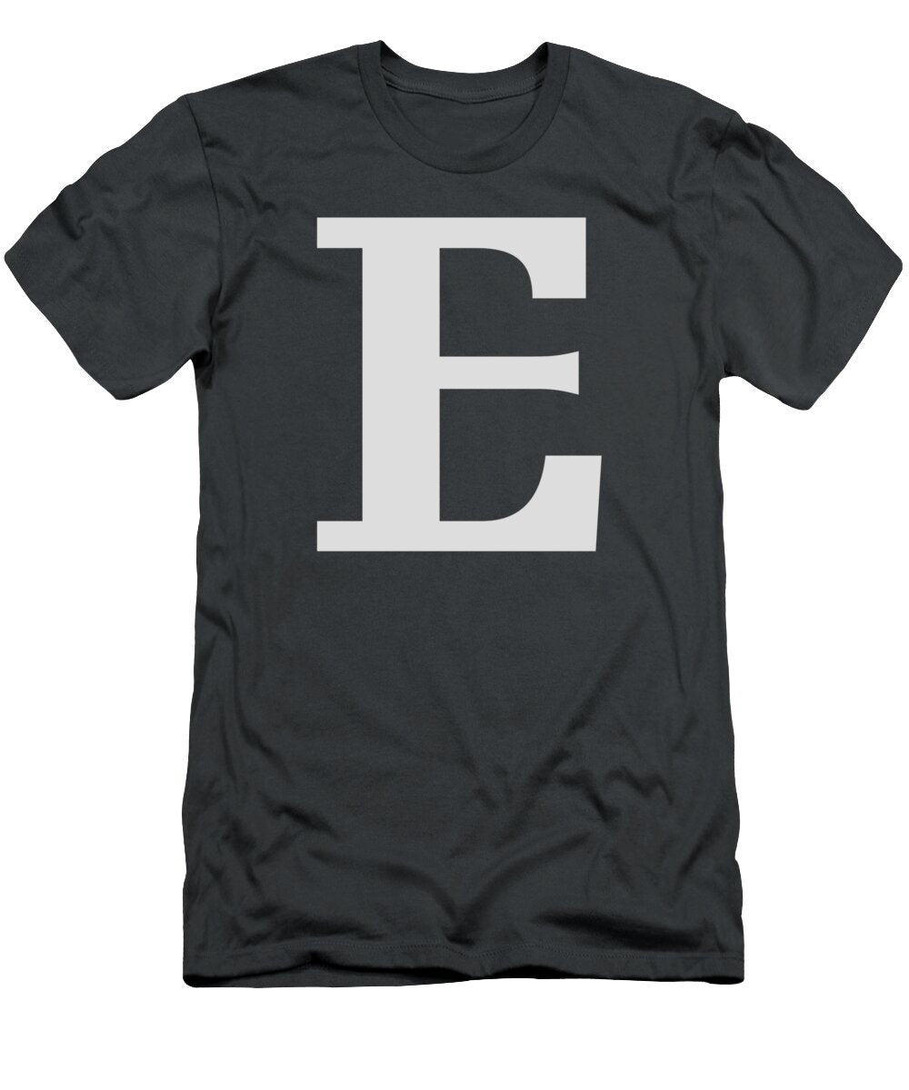 E in Light Gray Typewriter Style Custom Home Fashions T-Shirt