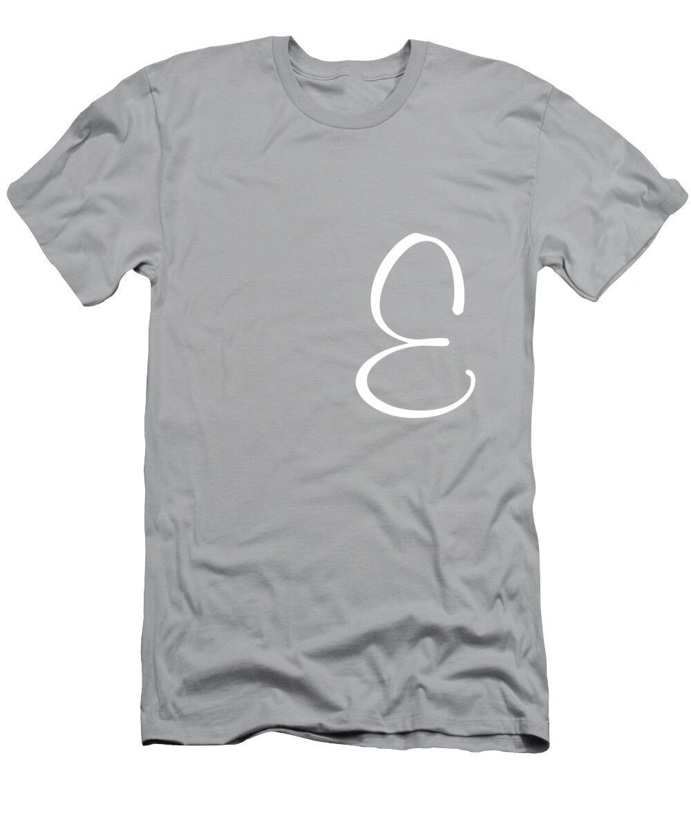 E in White Simple Script Custom Home Fashions T-Shirt