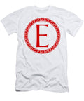 E Surrounded By Fret Wreath Red Custom Home Fashions T-Shirt