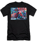 Early Winter French Staircase Montreal Snowscene Quebec Hockey Art Canadian Painting Carole Spandau Carole Spandau T-Shirt
