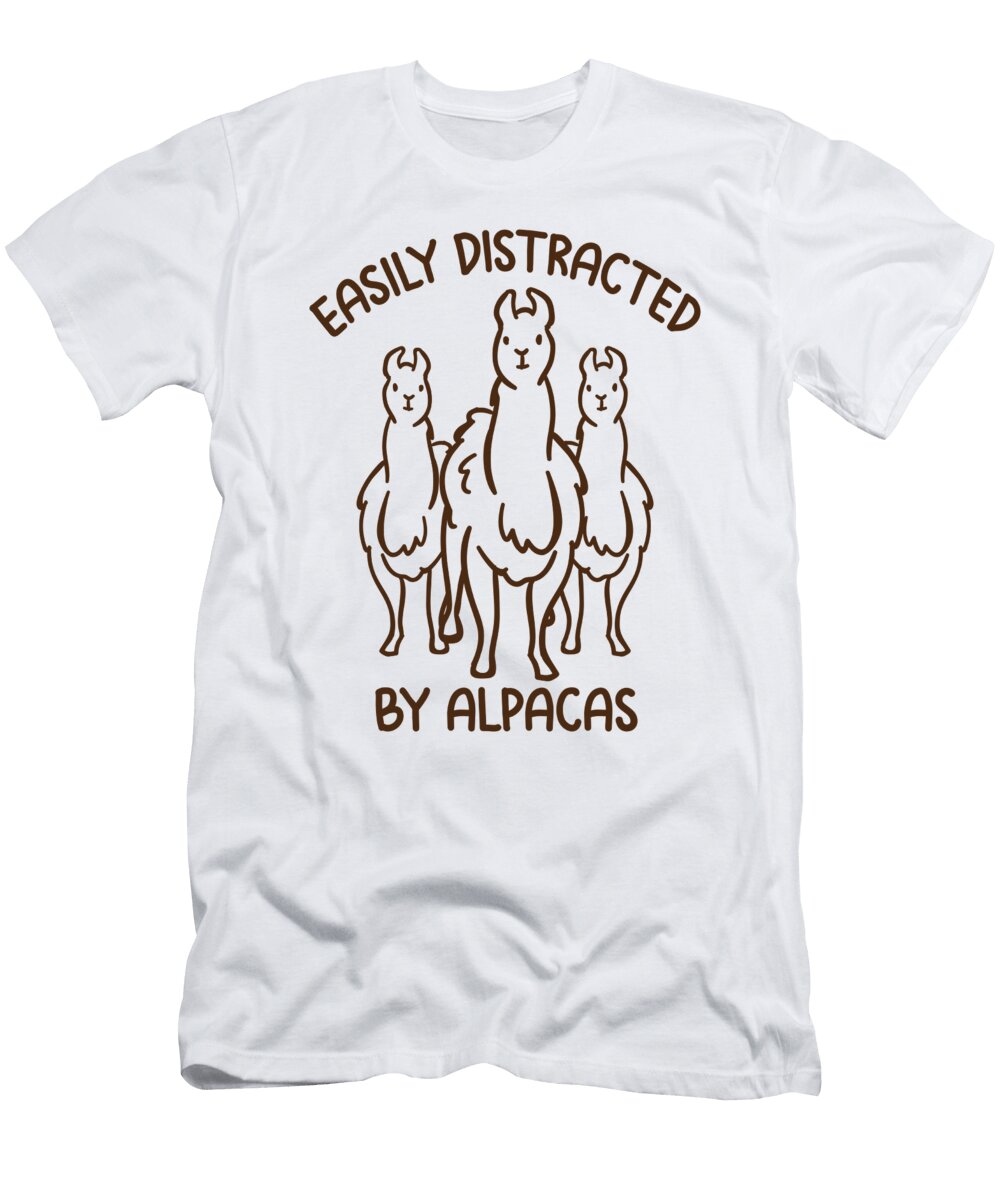 Easily Distracted By Alpacas Tenshirt T-Shirt