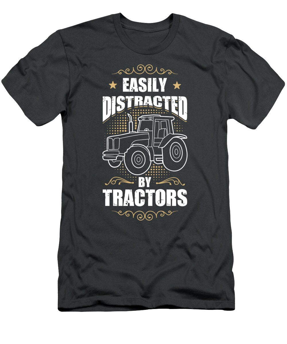 Easily Distracted By Tractors for Tractor Kids Farmer Tom Schiesswald T-Shirt