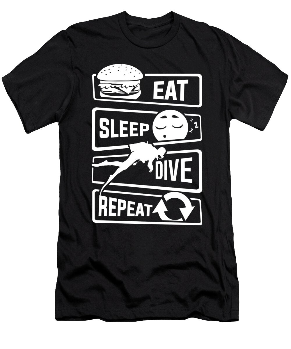 Eat Sleep Dive Repeat Diving Reef Lake Diver Sea Mister T-Shirt