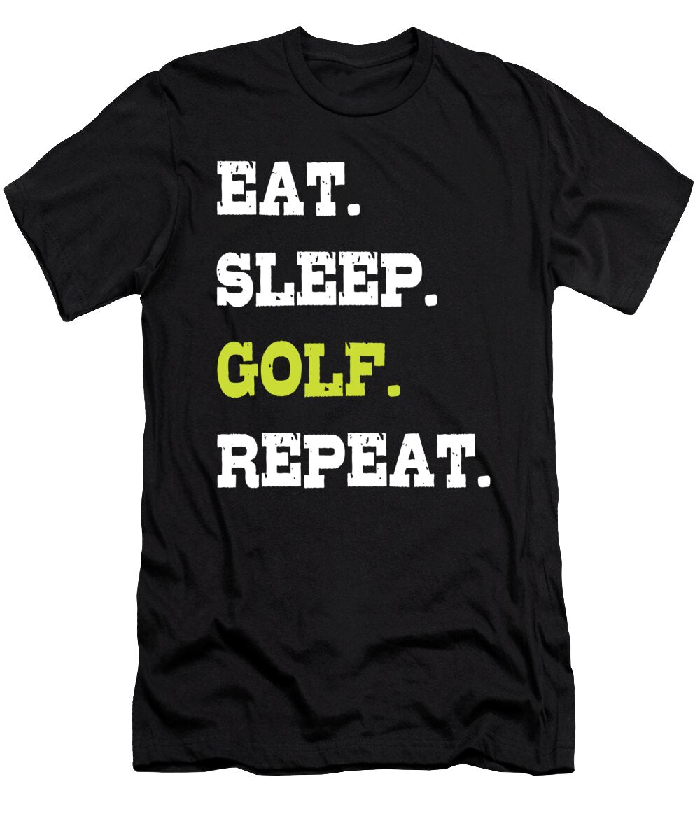 Eat Sleep Golf Golf Ball Clubs Golfers Moon T-Shirt