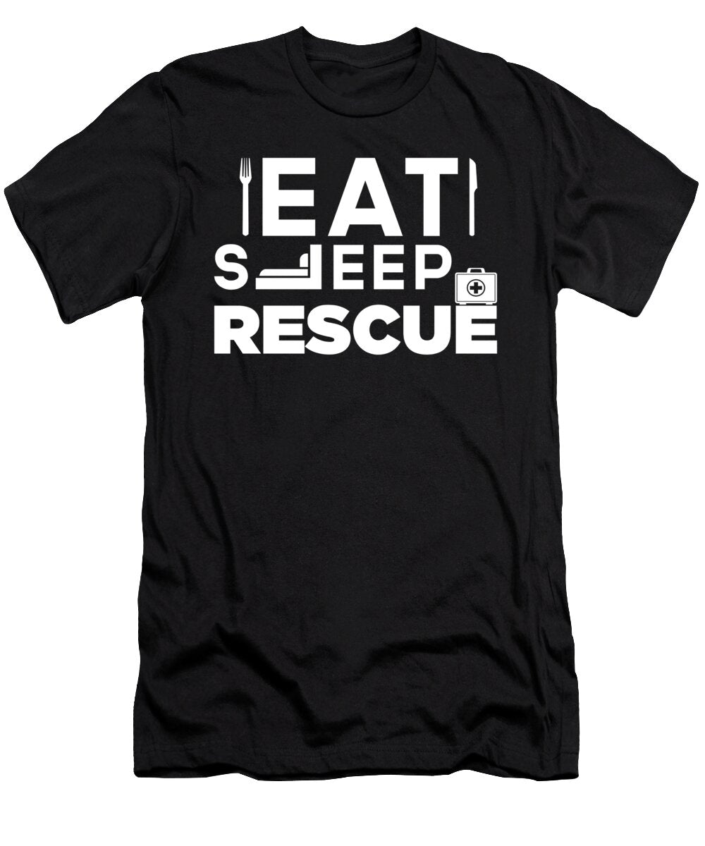 Eat Sleep Rescue Ambulance First Aid Paramedic Nurse Ems Emt Doctor Gift Thomas Larch T-Shirt