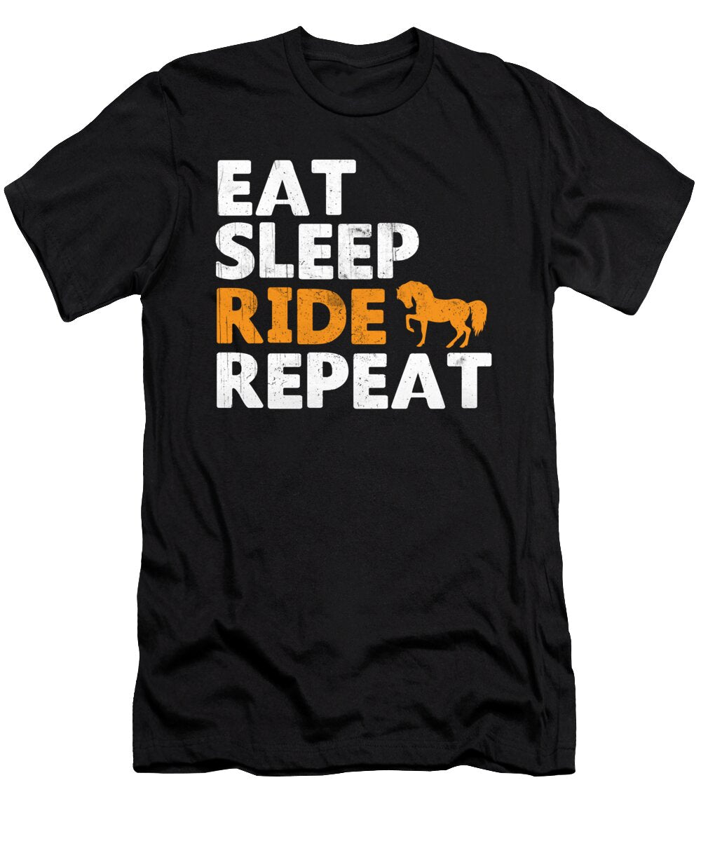 Eat Sleep Ride Horses Repeat Raphaelartdesign T-Shirt