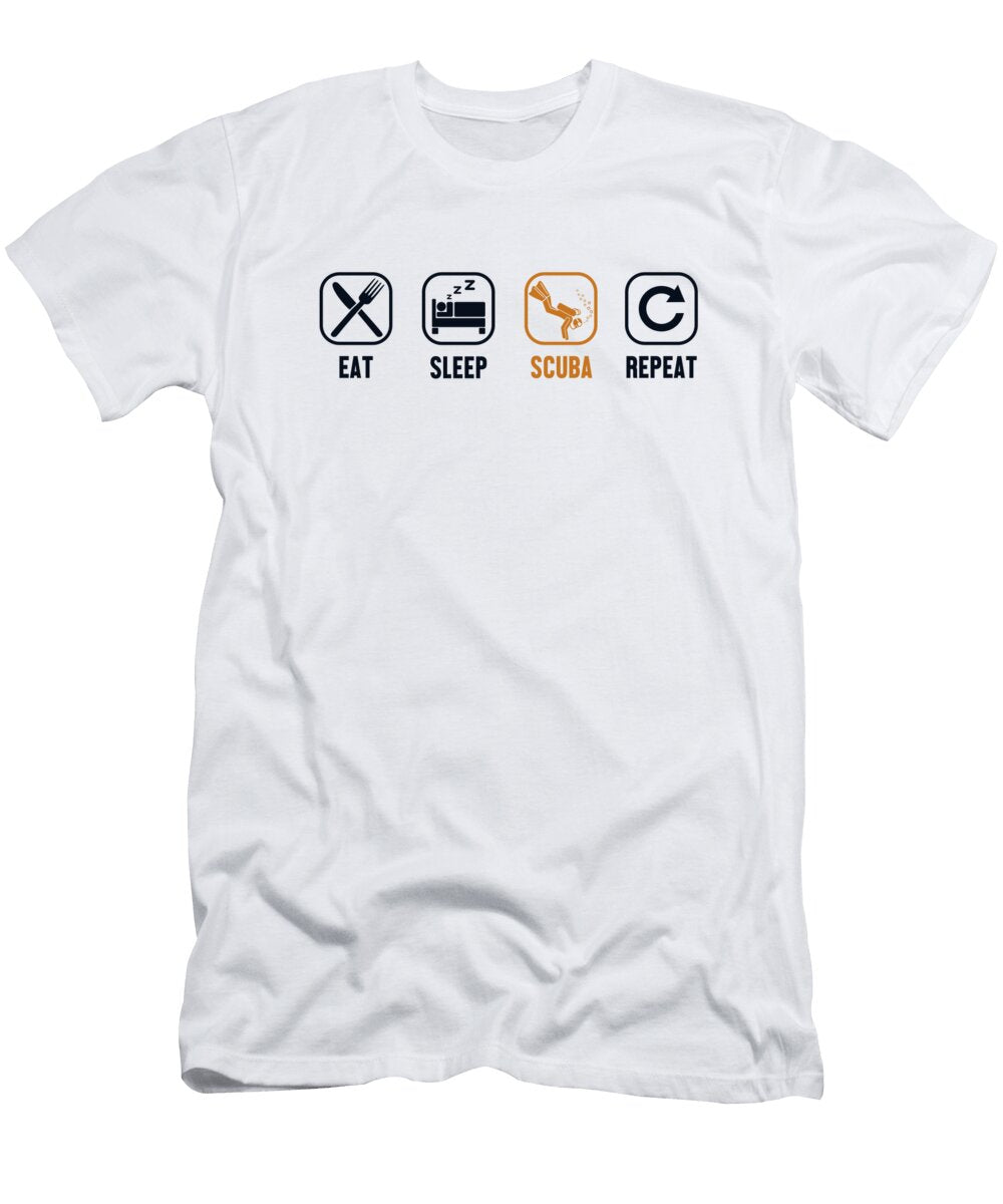 Eat Sleep Scuba Repeat Technical Sport Diving Scuba Diver Graphics Lab T-Shirt