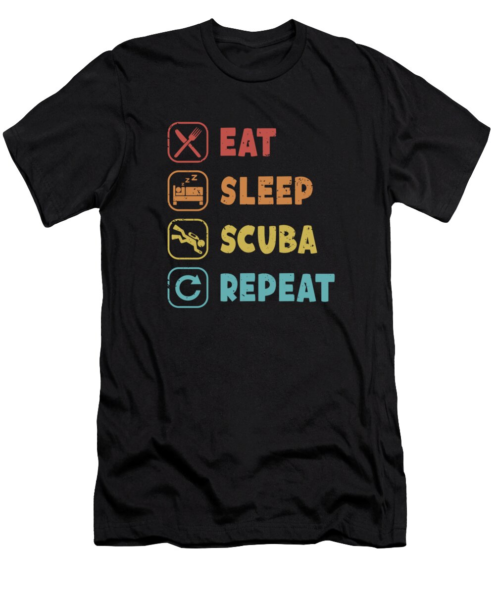 Eat Sleep Scuba Repeat Underwater Technical Scuba Diver Graphics Lab T-Shirt