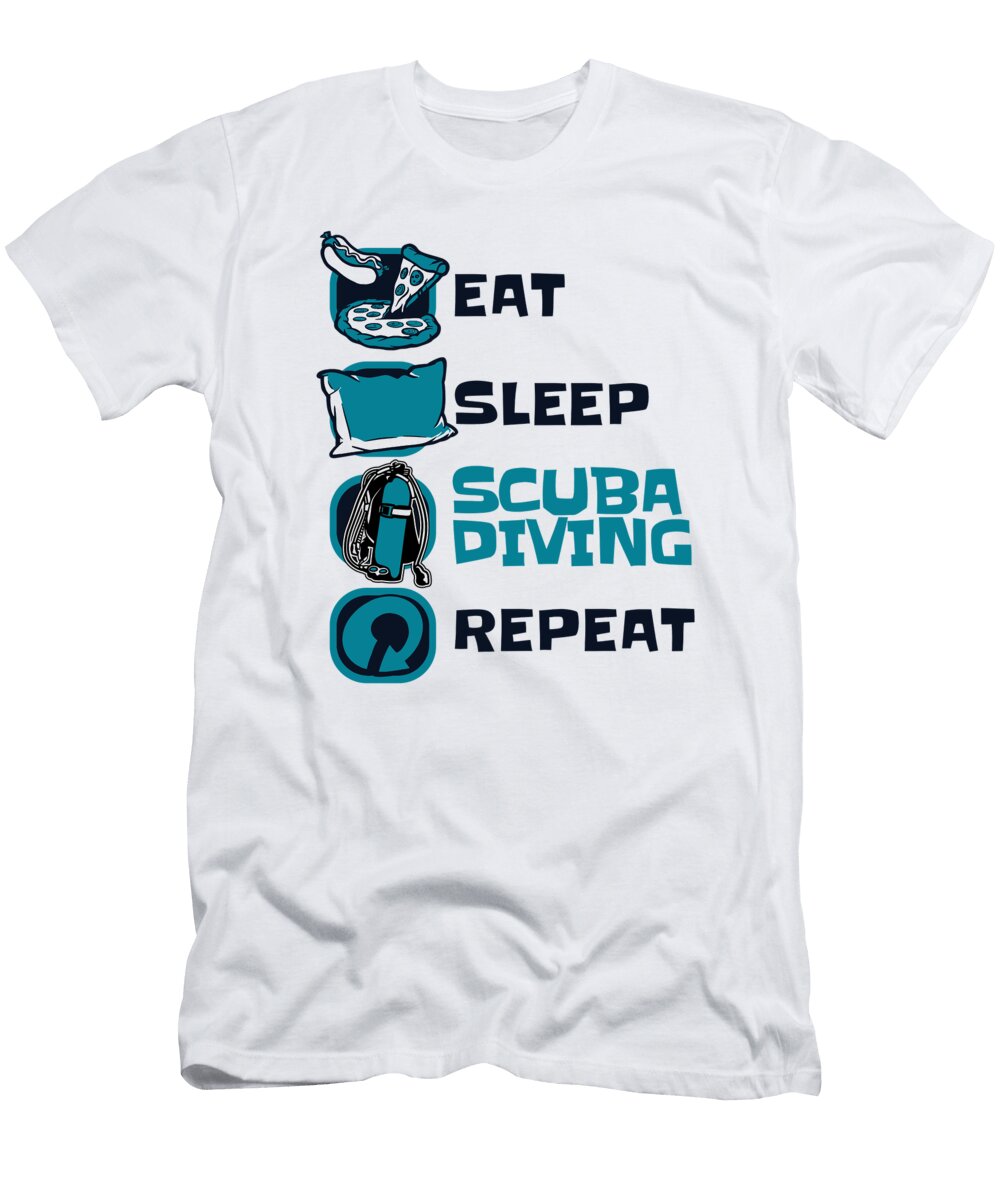 Eat Sleep Tauchen Repeat Technical Sport Diving Scuba Diver Graphics Lab T-Shirt