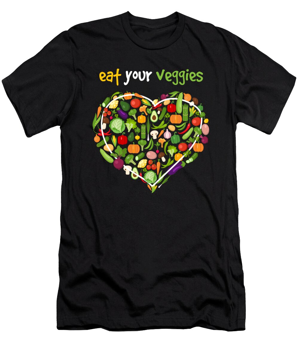 Eat Your Veggies Vegan Vegan Vegetables Moon T-Shirt