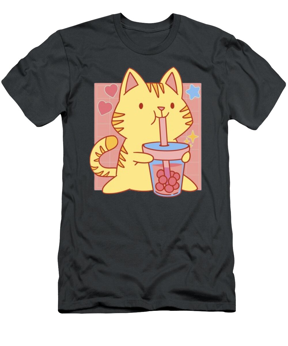 Editable Boba Tea Kitty Robi Zid T-Shirt