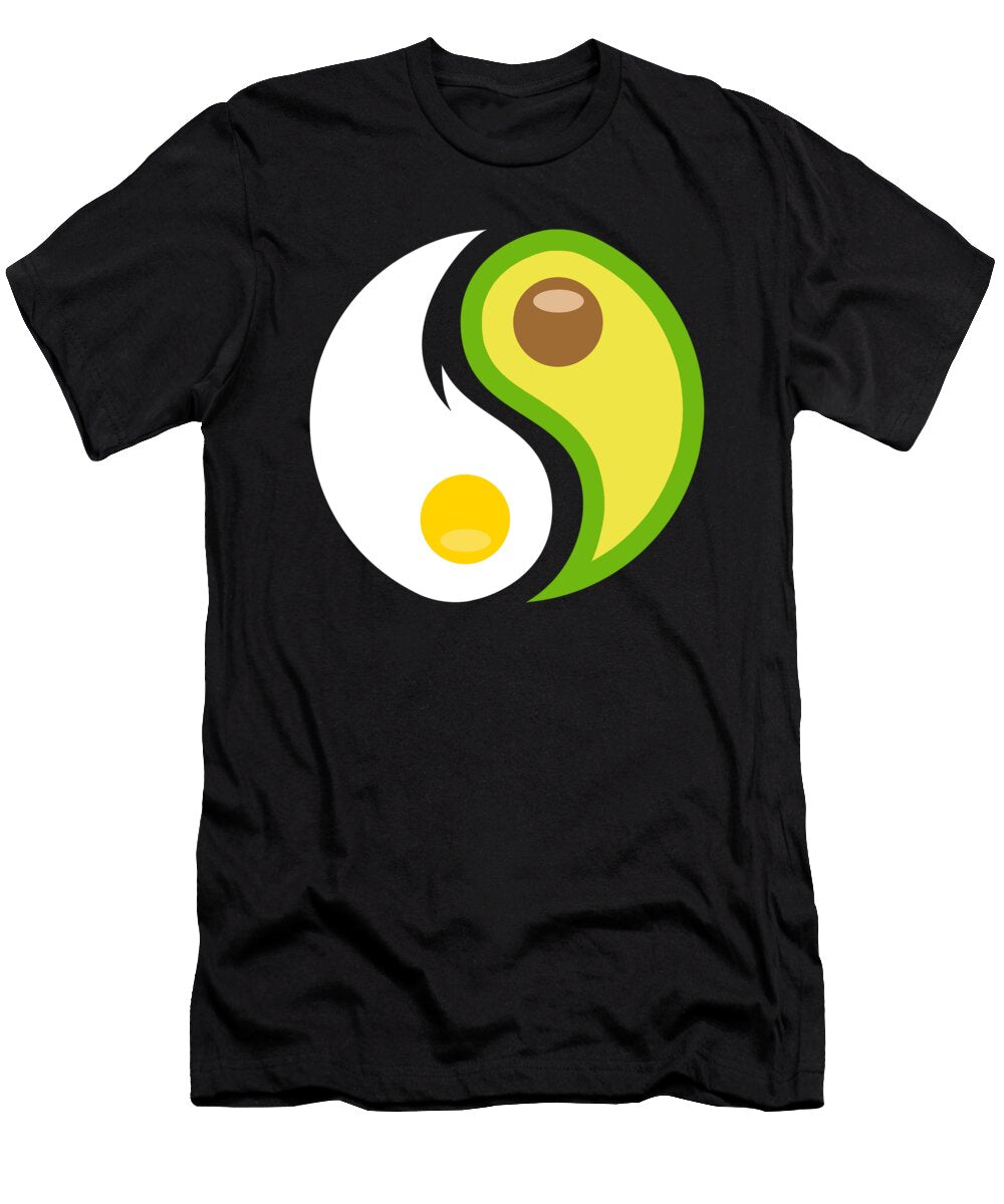 Egg and Avocado Yin Yang Harmony Taoism Vegan Gift Thomas Larch T-Shirt