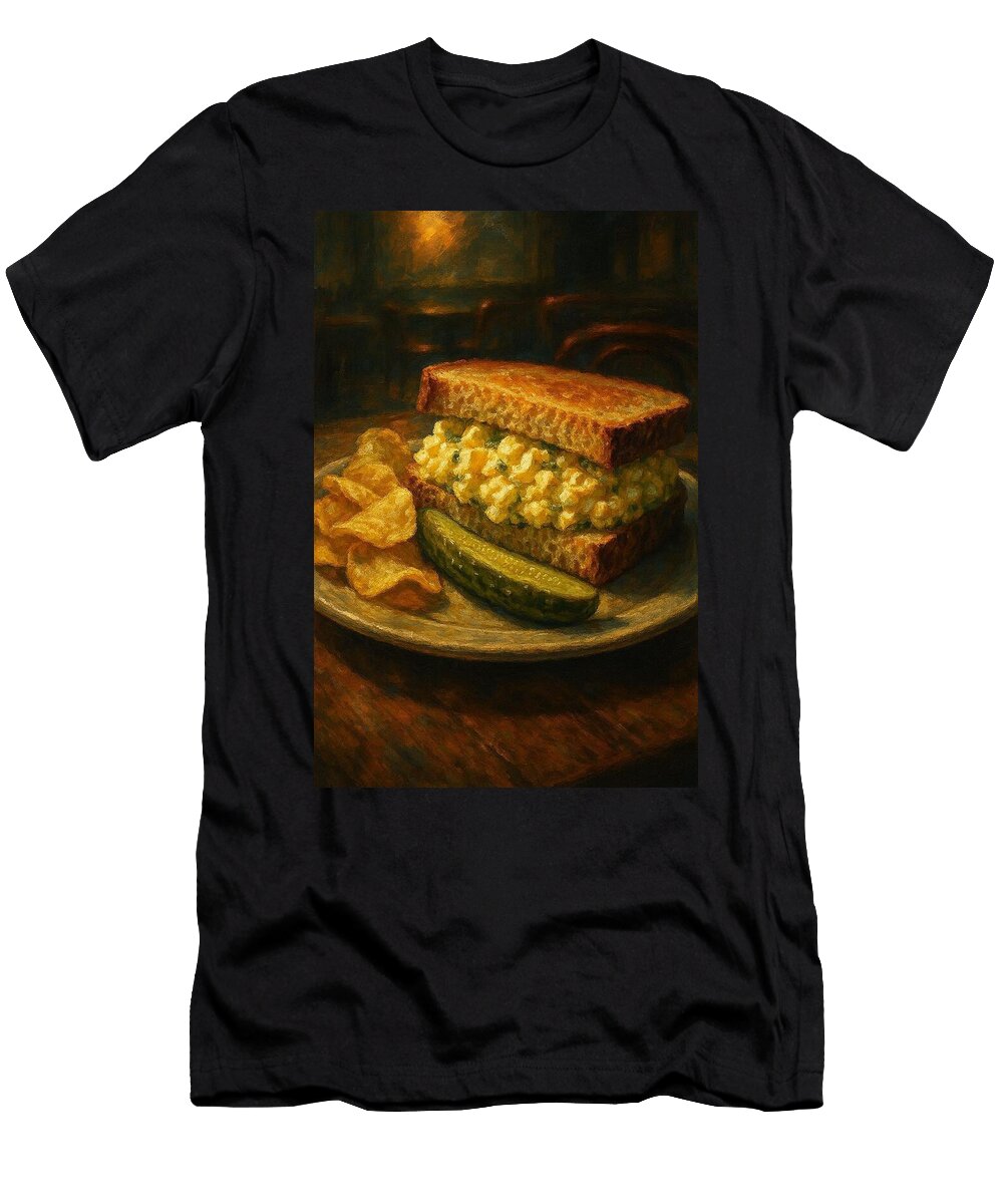 Egg Sandwich and Pickle Plate James Spears T-Shirt