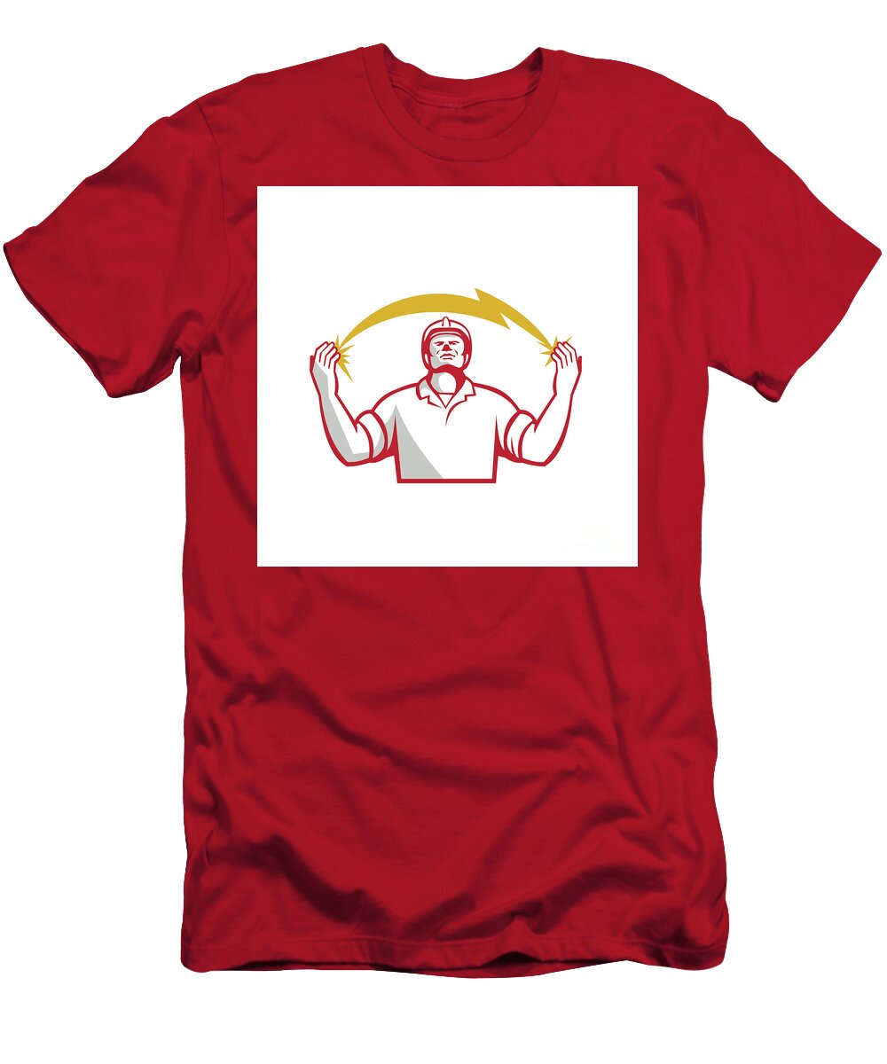 Electrician Lightning Bolt Hands Retro Aloysius Patrimonio T-Shirt