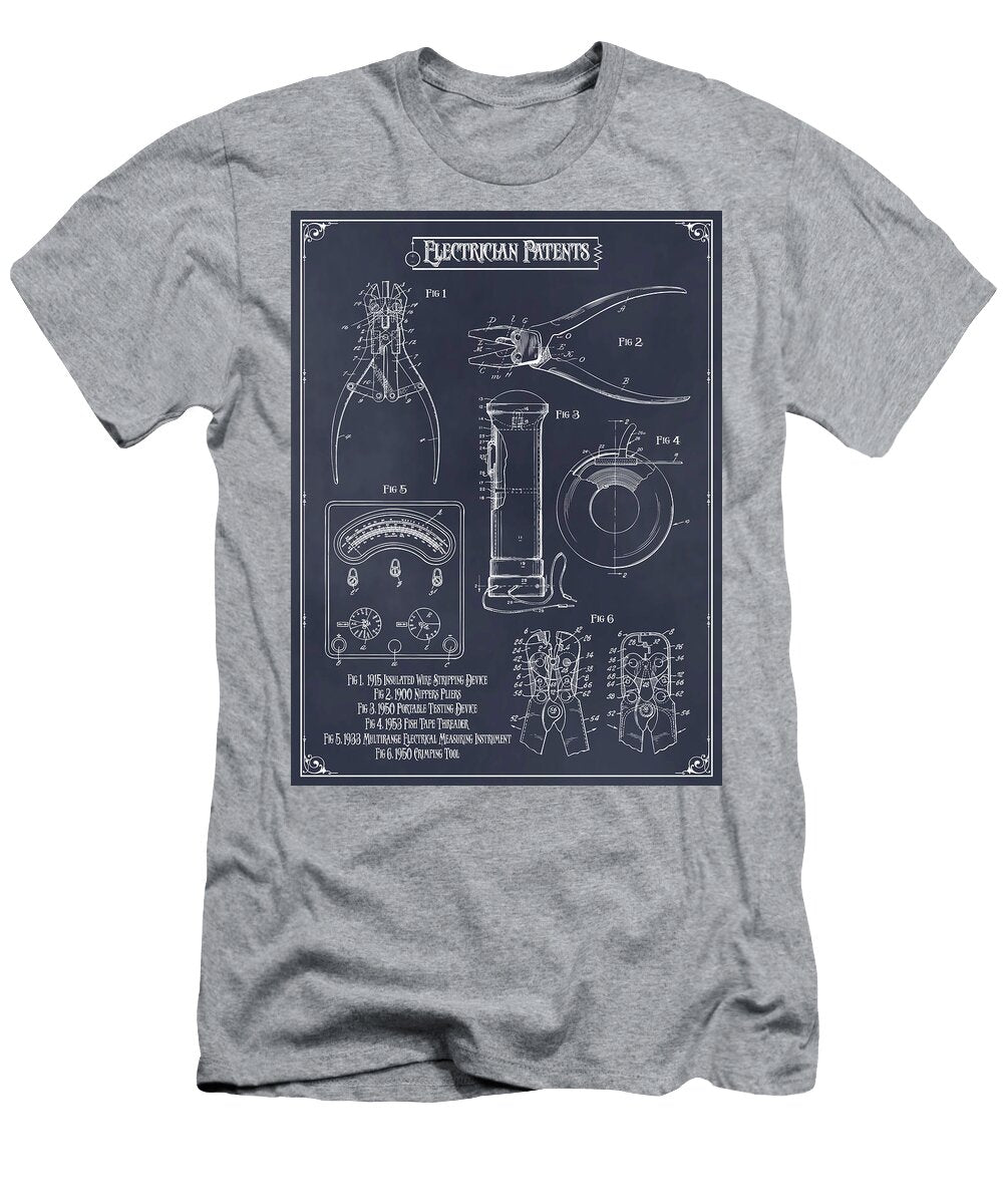 Electrician Patents Print Blackboard Greg Edwards T-Shirt