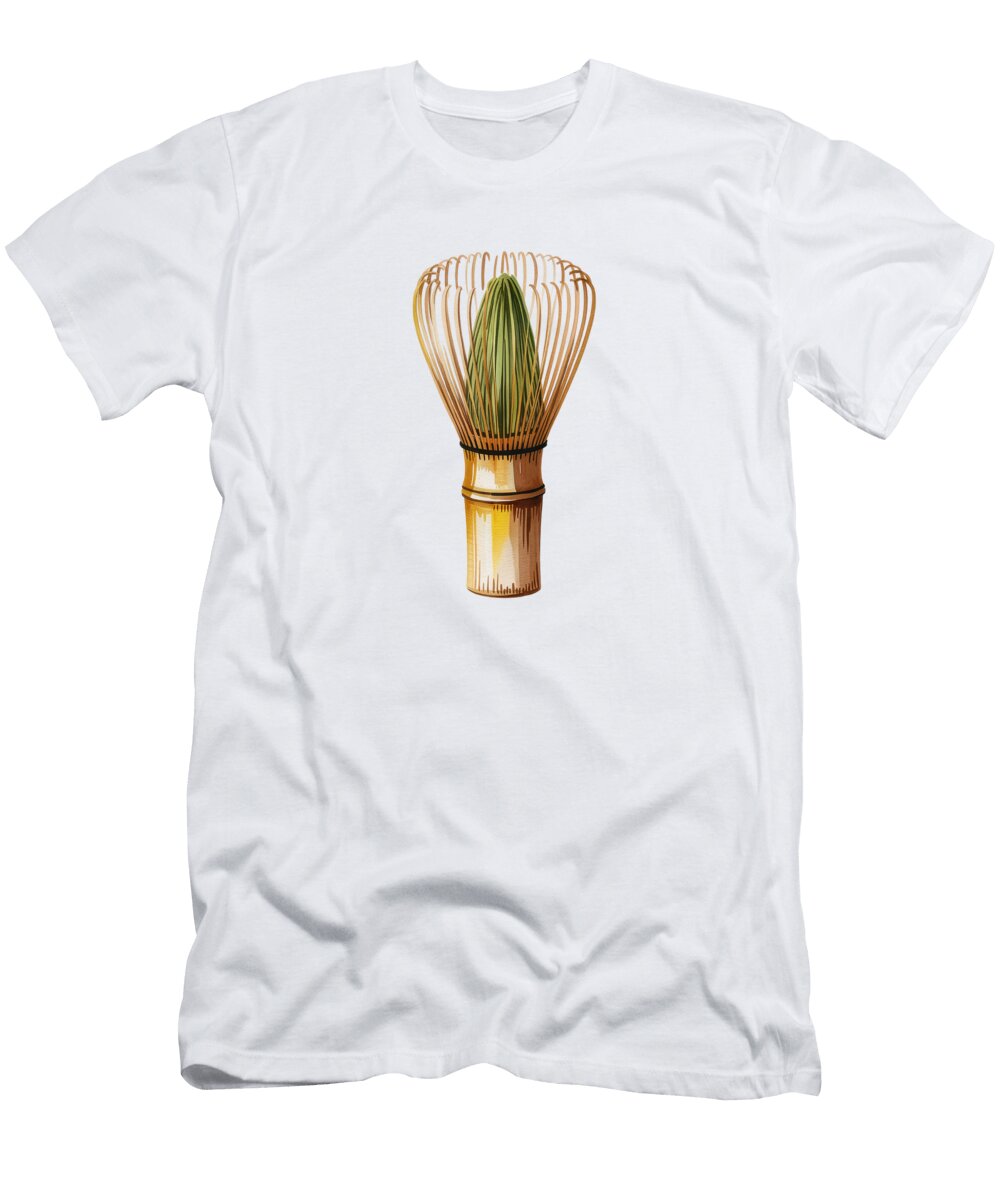 Elegant Bamboo Matcha Whisk Joanna Redesiuk T-Shirt