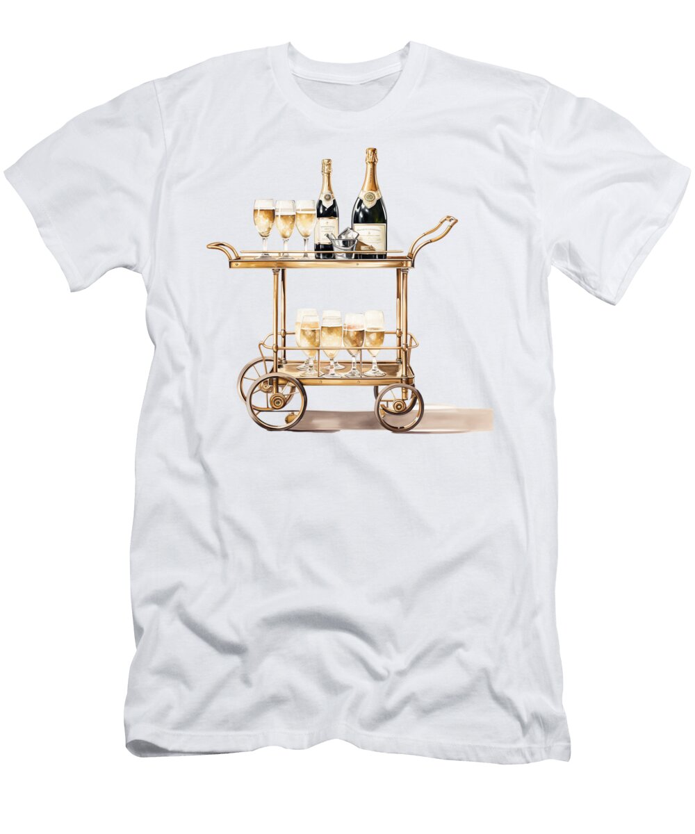 Elegant Champagne Trolley Display Shawn Goth T-Shirt