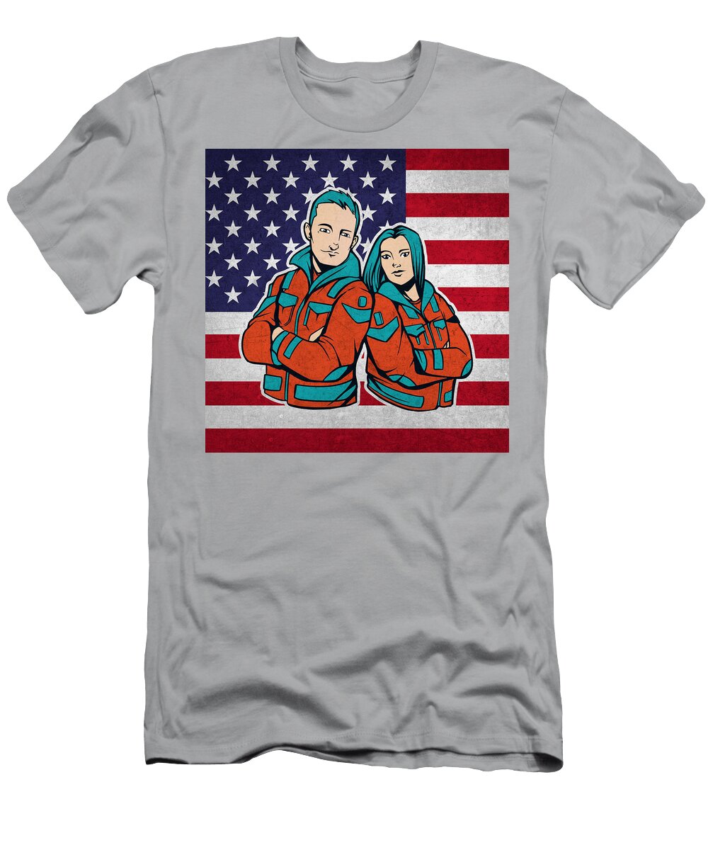 Ems Thin White Line Emergency Medical Services Ems Crazy Squirrel T-Shirt