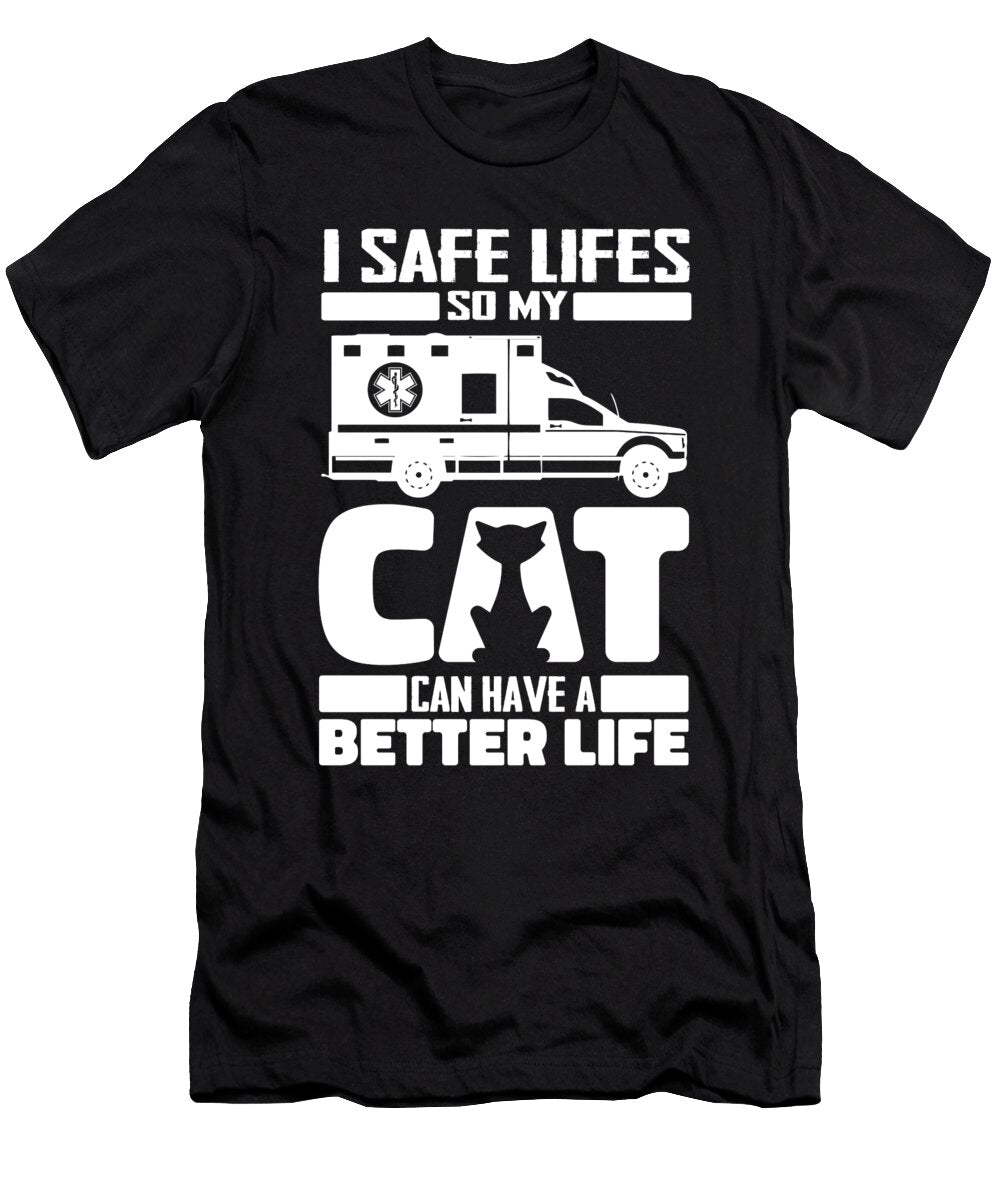 Emt Cat Medic First Responder Paramedic Crazy Squirrel T-Shirt